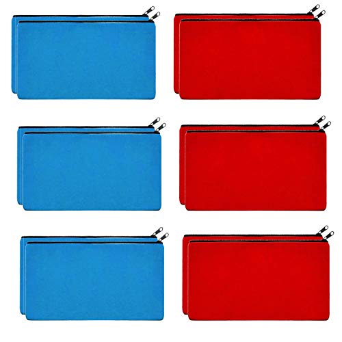 Image of Lify DIY Craft Blank Bag Canvas Makeup Pencil Pouch with Zipper- Multipurpose Pen Pencil Case Cotton Canvas Cosmetic Bag Travel Cosmetic Bag -12 Piece Pack