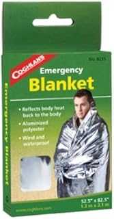 Coghlans Emergency Blanket Compact Aluminized Non-Stretch Polyester Wind Water Proof
