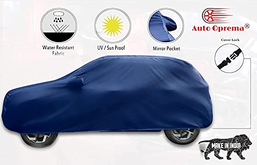 Image of Auto Oprema Trend Water and Heat Resistant Car Body Cover (Solid Blue Taffeta with Mirror) Compatible with Maruti Suzuki Baleno Car Bumper to Bumper Accurately.