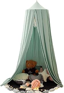 ESINPHLOS Kids Bed Canopy for Bedroom Round Dome for Baby Nursery Room Decorations Ultra Large Skin-friendly Soft Cotton Net Kids Reading Room Bed Room Decorations 275cm (Green)