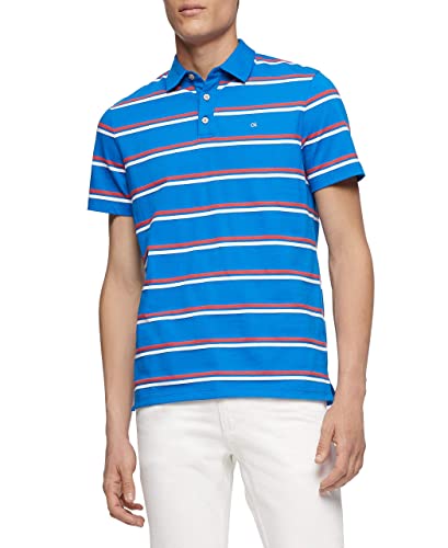Image of Calvin Klein Men's Liquid Touch Polo Stripe with UV Protection