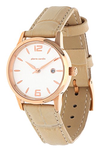 Preisvergleich Produktbild Pierre Cardin PC106732 F08 Damen Armbanduhr, Lederband beige