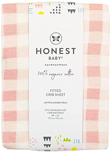 Image of HonestBaby Unisex-Baby Fitted Crib Sheets Set Standard Mattress, 100% Organic Cotton Baby Boys, Girls, Neutral, 1 Pack - Tutu Cute, One Size