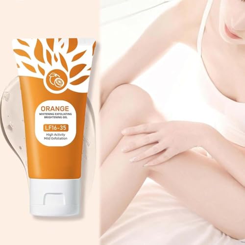 Image of Orange Exfoliating Gel for Face & Body - Deep Cleansing Moisturizing Scrub with Enzymes, ExfoliatorOrganicFacial Formula to Remove Blackheads & Smooth Skin, Suitable for All Skin Types