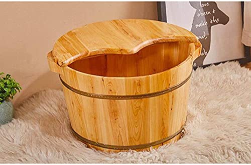 Spa de pies de madera sólida con tapa 26 cm miniatura 2