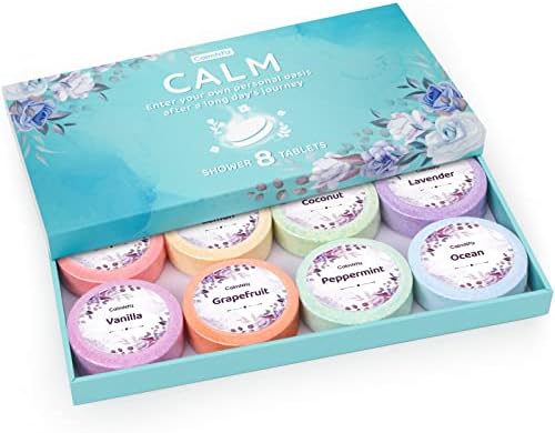 CalmNFiz Shower Steamers Aromatherapy Self Care Gifts 8 Pack Set, Green