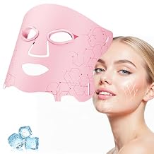 Red Light Therapy for Face, LED Light Therapy mask E106A for Face, LED Light Therapy Mask with Adjustable Brightness and Timer, Soft Silicone Red Light Therapy Mask for Home & Travel