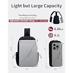 ECOHUB Crossbody Bags for Women Men, Anti-Theft RFID Blocking Sling Backpack with Sturdy SBS Zippers Water Resistant Chest Shoulder Bag Daypack with 9 Pockets Travel Work Hiking, Black - Image 5