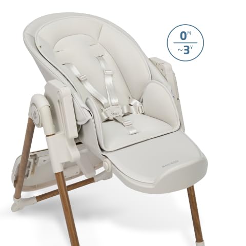 Maxi-Cosi Ava Plus - Trona para bebé, 0-3 años, incrustaciones para recién nacidos, silla alta compacta y plegable, ligera 9,62 kg, 6 ajustes de altura, bandeja extraíble con una sola mano, 2 ruedas