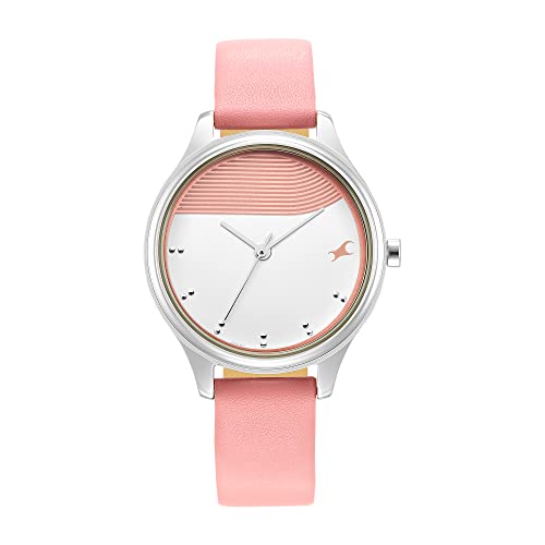 Fastrack pink leather strap watch – image 1