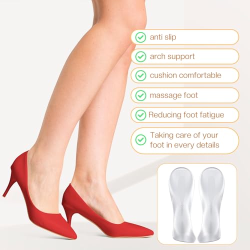 Plantillas de gel invisibles para tacones altos, 4 piezas miniatura 6