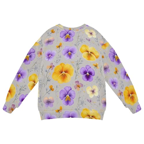 JUNZAN Cartoon Pansy Gray Little Boys Sweatshirt Hoodie Crewneck Tops Clothing Shirts Camping 4T2