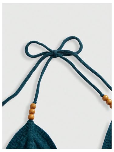 Women's Y2k Crochet Halter Top Goth Clothes 70s Hippie Top Boho Crop Tie Backless Knit Cami Tank3