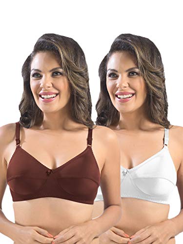 Image of SONARI Womens Cotton Everyday Bra | Non Padded, Wire Free, Comfortable Bra with Seamed Cups | Medium Coverage, Hook and Eye Closure for Everyday Wear | Adjustable Strap for a Customized Fit - Loreal