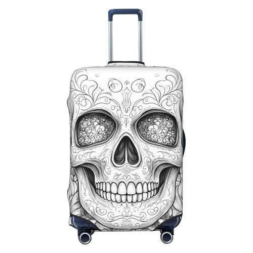 Mexican Skull Elastic Travel Luggage Cover, Washable Spandex Suitcase Protector, Anti-Scratch Fits 18-32 Inch