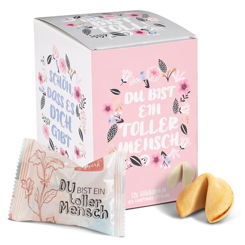 FOOD crew 12x Glückskekse Komplimente - 3 Designs - einzeln verpackt -...