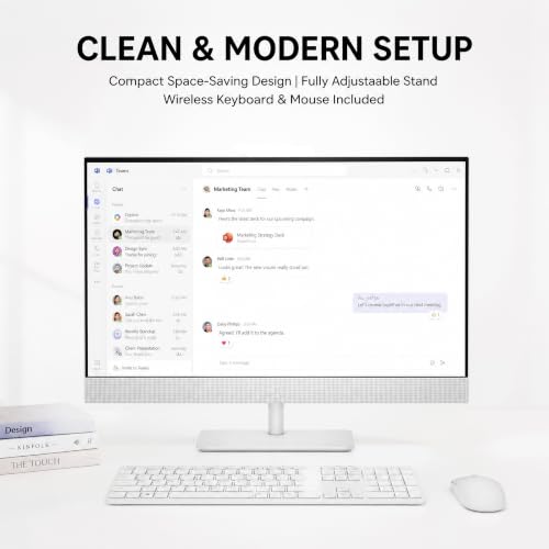 Image of Dell 24 All-in-One Desktop Computer, 23.8 inch FHD Touchscreen Display, 16GB DDR5 RAM, 1TB SSD, Intel Core Ultra 7 355, Windows 11 Pro, WiFi 7, Copilot+ AI PC, Wireless Keyboard & Mouse