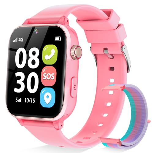 Xipax 4G Kids Smart Watch for Boys Girls with GPS Tracker, Kid Smartwatch Phone Call SOS Video Call for Kids Birthday Gift Ages 4-12