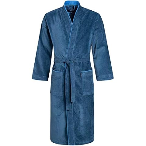 Morgenstern Bathrobe Men Velour I Long I Extra Large I Bath Robe Men I Blue Cover