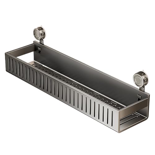 Estantes de succión, estante de ducha de taladro, ventosa antideslizante para baño, organizador que ahorra espacio, para inquilinos, apartamento, dormitorio, universidad, familia, hogar, 15.75 x 5.71