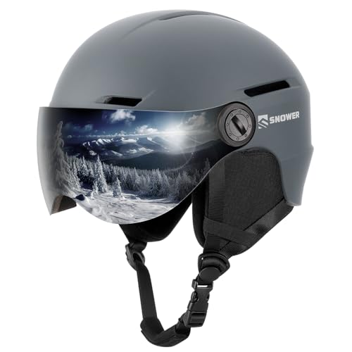 SNOWER Ski Helmet with Goggles, 2-in-1 Snowboard Helmet and Visor