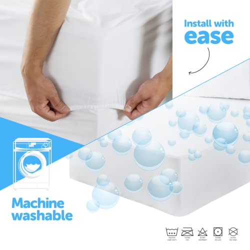 Joluzzy Waterproof Mattress Protector - Cotton Terry Surface - Breathable - Noiseless - Vinyl-Free - Fitted Sheet Mattress Cover, Full-Xl Size #TOP5