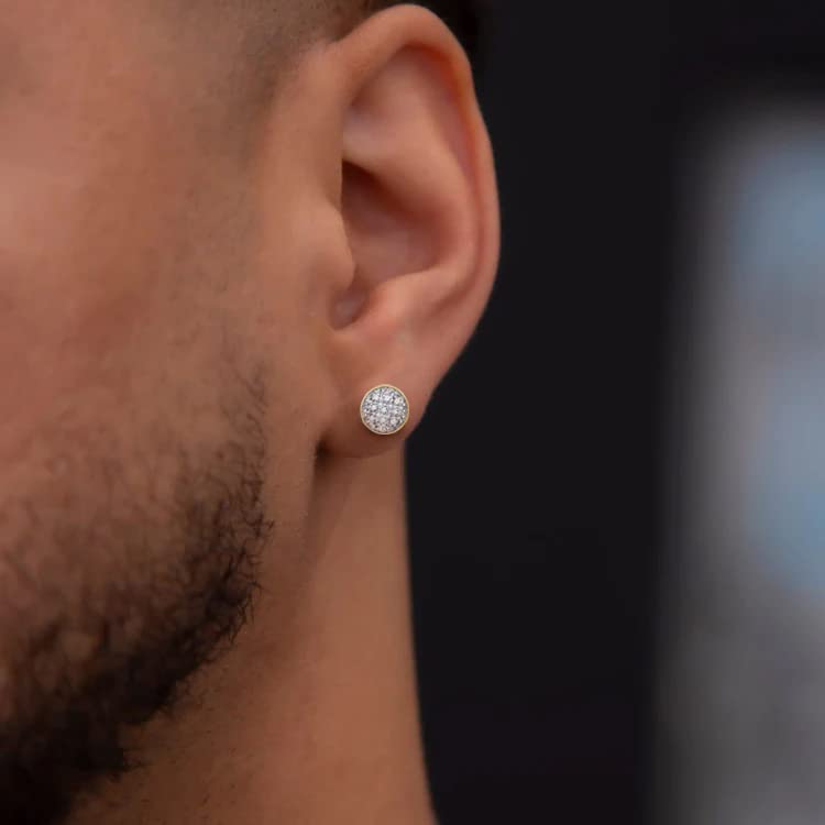 Solid 10k Yellow Gold Round Diamond Circle Cluster Stud Earrings 1/20 Ct. ( 1/4 Inch ) - Jewelry Gifts For Women Wife Mom Gifts For Men Husband Dad4