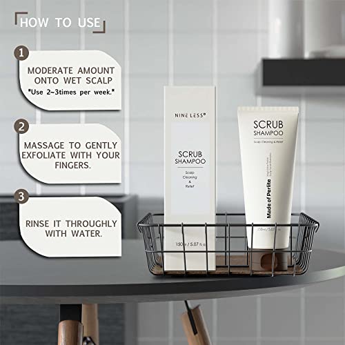 Nineless Magic Nine Perlite Scalp Scrub Shampoo 150Ml/ 5.07 Fl Oz, Perlite Scalp Scrub & Scalp Exfoliator For Dry, Removes Buildup, Sebum Control, Dandruff Dry Scalp With Centella Asiatica #TOP4