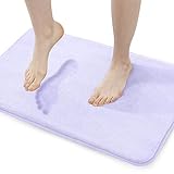 Walensee Extra Thick Memory Foam Bath Rug (17x24 Lavender) Non Slip Absorbent Super Cozy Velvet...