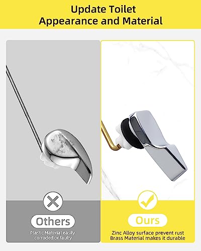 image for Hibbent Toilet Handle Replacement, Front Mount Tank Flush Lever Handle