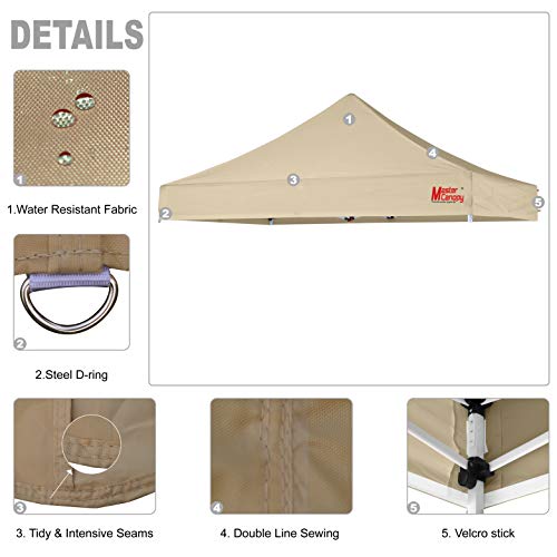 Image of MASTERCANOPY 8x8 Replacement Pop Up Canopy Top for Kingkong Frame Beige