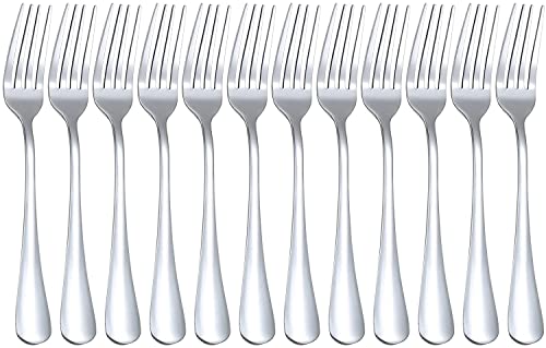 vidoelettronica Tenedores de mesa de acero inoxidable, juego de 12 tenedores, cena tenedor, pulido de espejo, juego de cubiertos de acero inoxidable para restaurante cocina en casa (66319) Cover