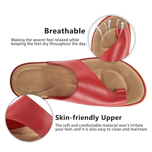 Image of Reimferce Summer Flat Sandals for Women: Comfortable Walking Dressy Slides for 2026 - Ladies Orthopedic Casual Shoes Indoor Outdoor