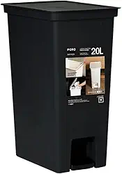 Lixeira de Pedal 20 Litros em Plástico Resistente com Suporte Esconde Sacola e Tampa com Vedação Para Cozinha Banheiro (Preto)