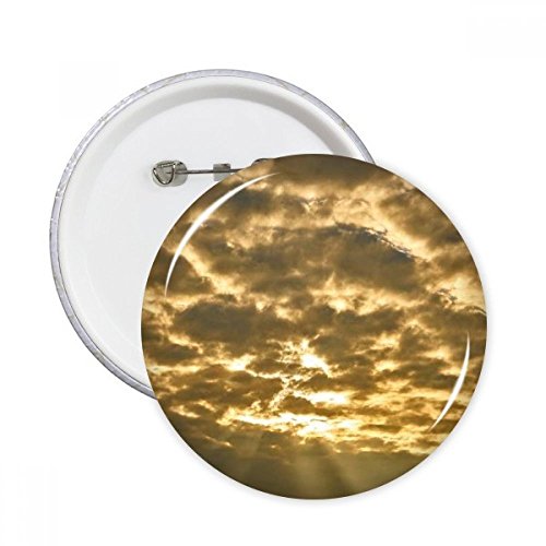 Soleil nuages jaune pins badge bouton XXL, idée cadeau originale de 5pcs