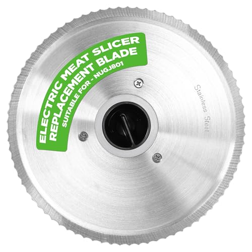 NutriChef Stainless Steel Meat Slicer Blade | Electric Home Meat Slicer Blade Replacement for NUGJ801 | Precision-Cut Serrated Blade for Meat Slicing | 7.83-Inch 0.05-Inch Blade Thickness