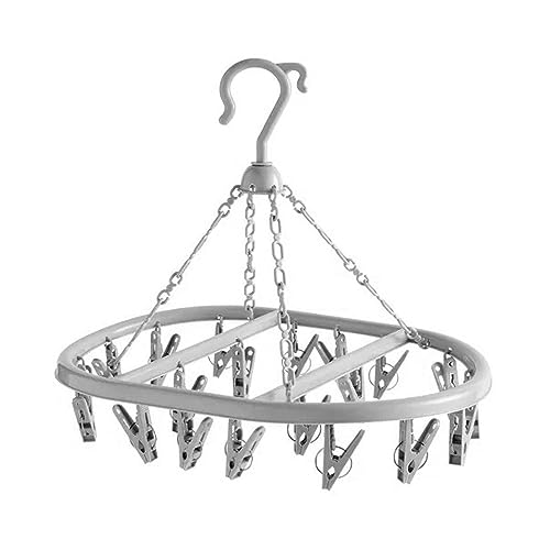 Lizzy | Clothes Airer | 20 Pegs, Grey, Reusable Plastic | Lightweight, Collapsible, Windproof, Space-Saving | Multipurpose Indoor Outdoor Drying for Socks, Lingerie, Small Laundry