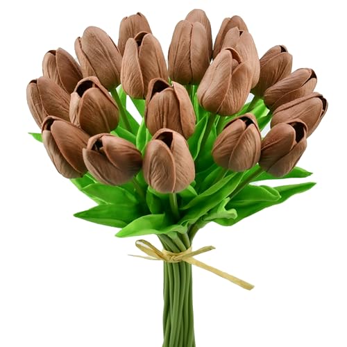 Image of Mandy's 20pcs Artificial Brown Tulips