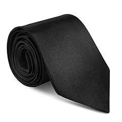 Idea Regalo - URAQT Cravatta Uomo, Cravatte Slim Uomo Eleganti Neckties, Sottile Tinta Unita Cravatta in Diversi Colori, Cravattino per Lavoro, Festa, Decorazione, 145cm * 8cm(Nero)