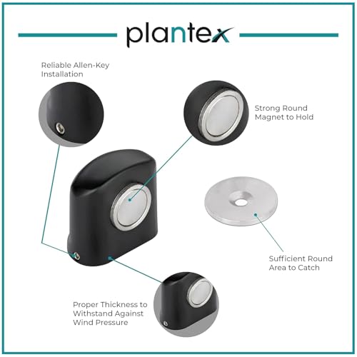 Image of Plantex Door Magnet Stopper /Magnetic Door Stopper for Home /Stops for Main Door /Door Stopper for Main Door - Set of 8 (Black)