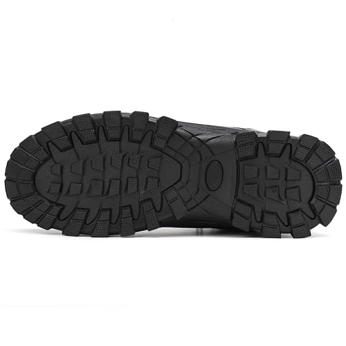ricema Winterstiefel Herren Damen – Warm Gefüttert Winterschuhe Schneestiefel Leicht Rutschfest Outdoor Wanderschuhe, Trekking Stiefel für Schnee & Alltag, Schwarz 43 EU
