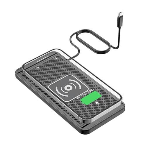 Pad di ricarica wireless per da da auto - Pad antiscivolo a rapida da 15 W Caricabatteria da da da auto a pad universale compatibile con tutti i dispositivi Qi adatto alle