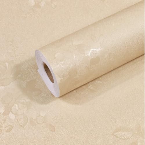 Image of ELTON DIY Self Adhesive Rose Textured Wall Paper Wall Decal for Living Room Bed Room Interior Exterior Easily Removable Furniture Make Over Beige (45 x 600 Cms, Beige Rose, el2002)