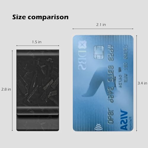 Image of Travelambo Carbon Fiber Money Clip Front Pocket Wallet Minimalist Wallet Slim Wallet Credit Card Holder