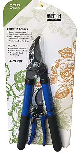 Heirloom 7001301 Rugg Carbon Steel Bypass Lopper & Pruner Set