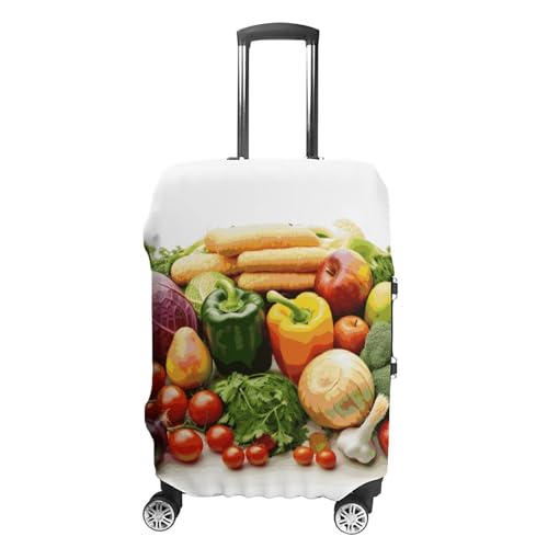 Fresh Vegetables And Fruits Luggage Cover, Washable Elastic Suitcase Cover Protector Fit 18-32 Inch Luggage