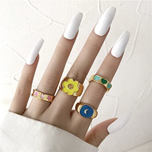 Contemporary Stackable Rings Set of 4