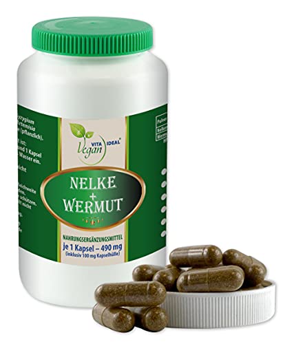 Vitayideal Vegan® Nalle + Wermut (syzygium aromaticum, Artemisia absinthium) 120 plantaardige capsules van elk 490 mg…