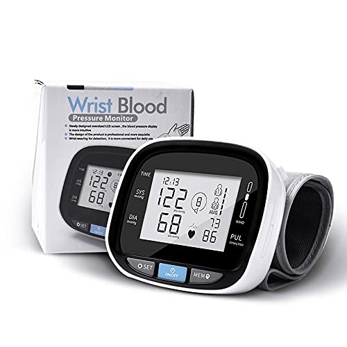 LIALIYA Monitor de presión Arterial, Monitor de presión Arterial de muñeca para Uso en el hogar Monitores BP con muñequera, Modo de Doble Pantalla de Pantalla Grande para Uso en el hogar,No Voice