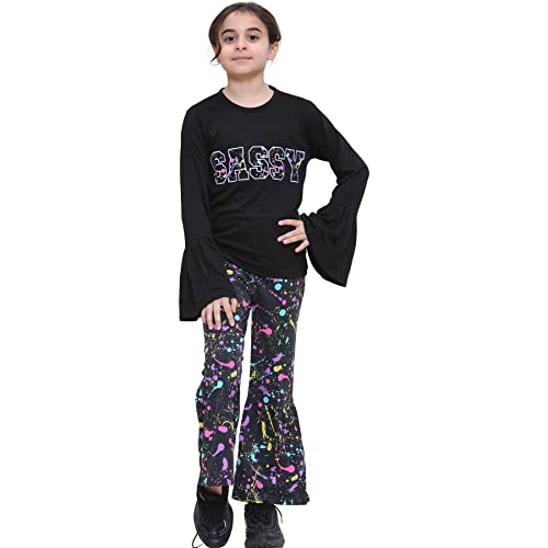 Image of A2Z 4 Kids Girls Love Crop Top T-Shirt And Splash Fashion Leggings Girls Pants Kids Outfit Sets Age 5-14 Years